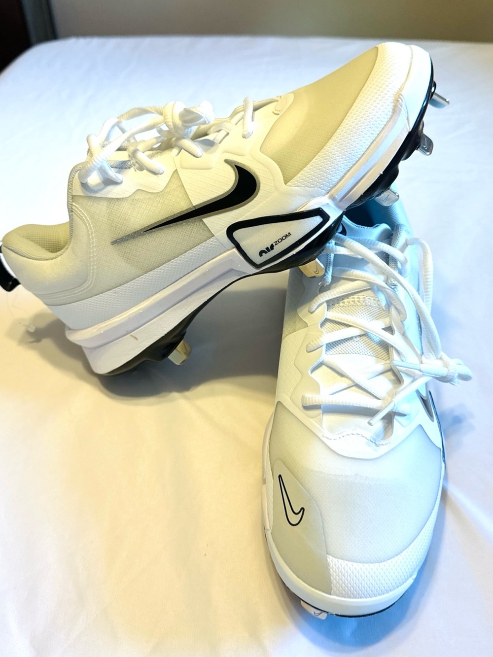 Nike White and Black Baseball Cleats Brand New. No Box.